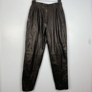Vintage Evan Arpelli Leather Pants Black Motorcycle Riding Woman Sz 12 Bikercore